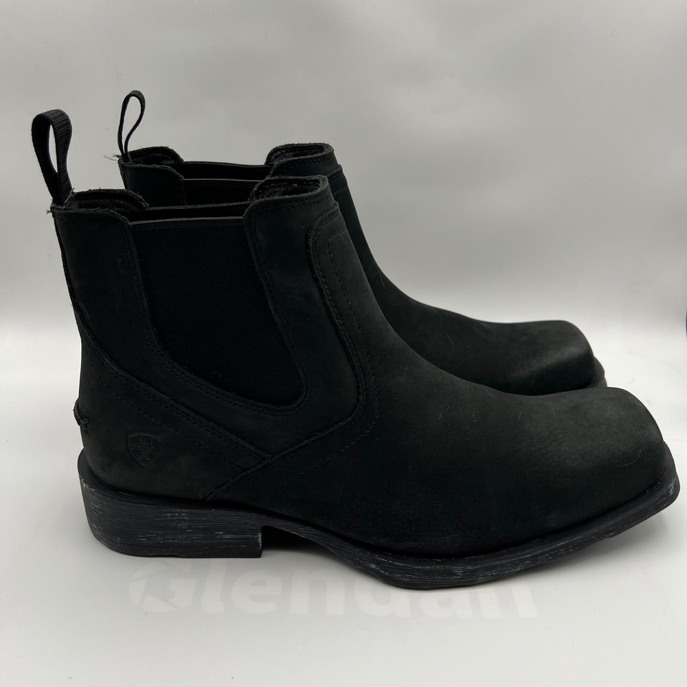 Ariat Midtown Rambler Chelsea Boots Mens 11EE Black Leather Square Toe Pull On